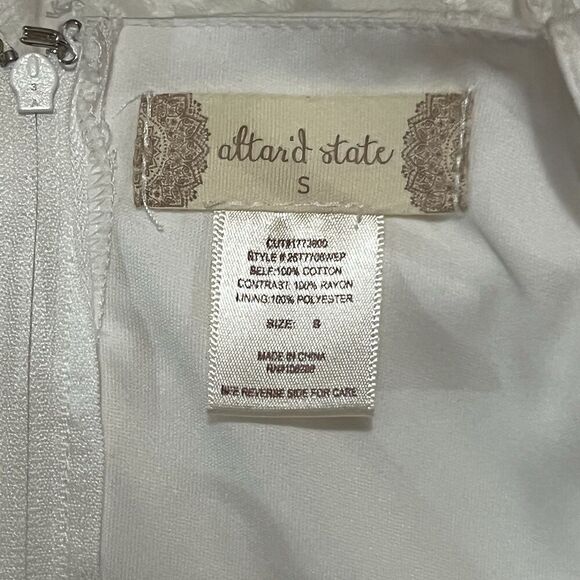 Altard State Womens Size Small White Embroidered Asymmetric Fit Flare Dress New - Picture 5 of 5